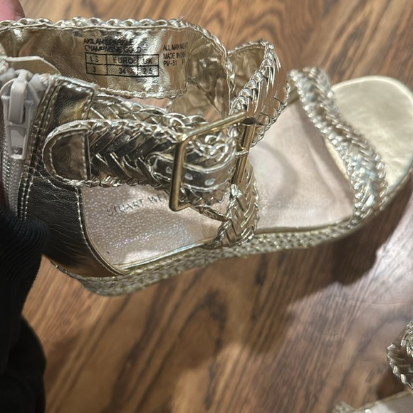 Stuart Weitzman Girls' Akilah Sparkle Wedge Platform Sandals - Picture 7 of 7